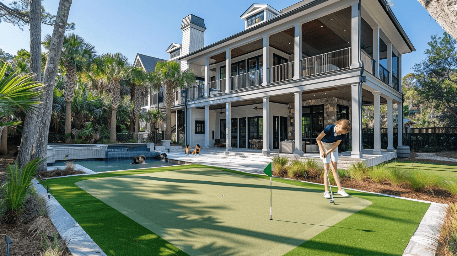 Backyard putting green